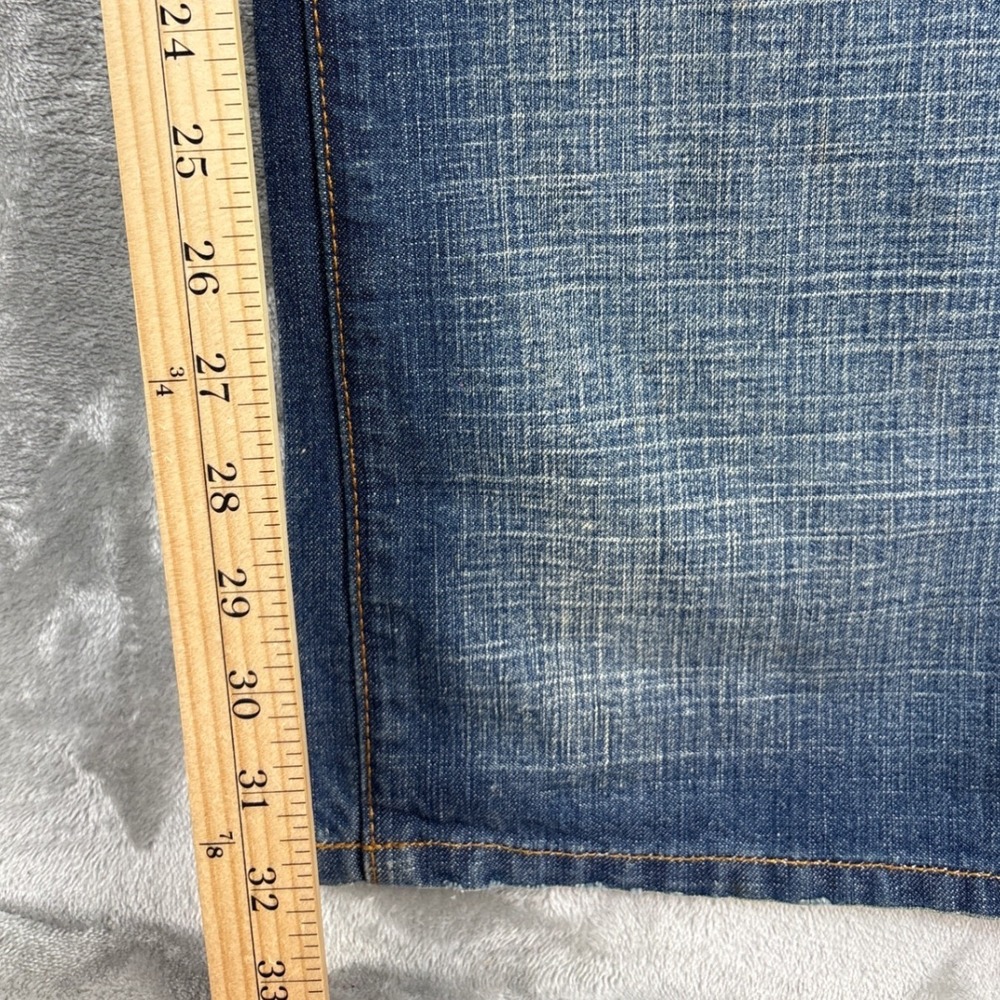 Guess Jeans Mens 34 X629A057 Blue Embroidered Crosshatch Denim EUC - Picture 5 of 10